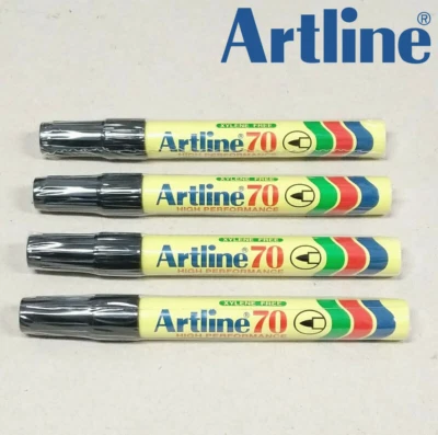 4 x Artline 70 Permanent Marker Xylene Free Bullet Tip 1.5mm Black EK-70 - image 1 of 4