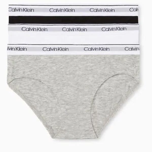 Calvin Klein GIRLS MODERN COTTON 3-PACK BIKINI BRIEFS New With Tags Size Medium - Picture 1 of 2