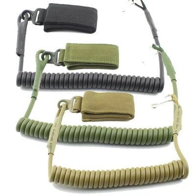 Tactical Pistol Lanyard Sling Elastic Handgun Secure Spring Retention Rope Sling - Image 1 of 4