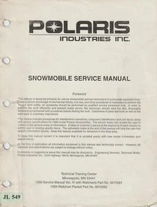JL549 Polaris Manuale di servizio motoslitta Volume IV (1999) 583 pagine - Foto 1 di 1