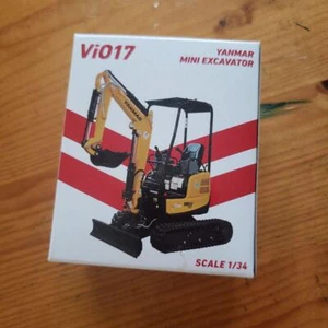 YANMAR ViO17 yellow Mini Excavator Scale 1/34 Construction Equipment Collectible - Picture 1 of 6