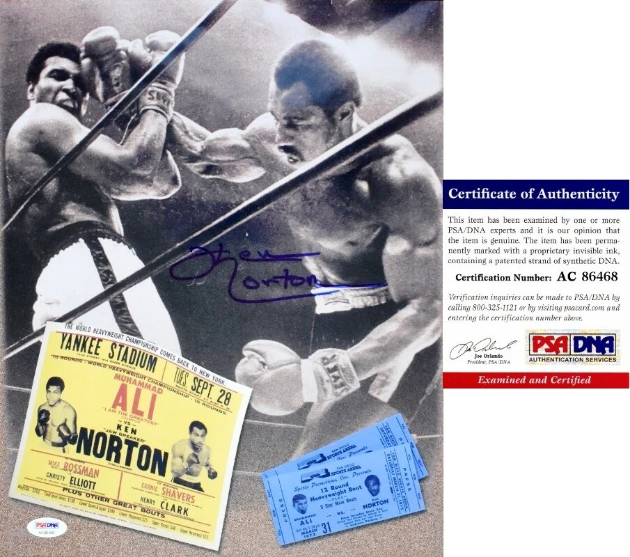 Ken Norton Sr. Signed 11x14 inch Photo vs Ali - Boxing HOF - Died 2013 + PSA/DNA - Image 1 of 1