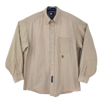Винтажное мужское платье 90-х 16,5 34/35 Crest Tommy Hilfiger оксфорд рубашка бежевый карман - Изображение 1 из 4