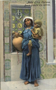 PC LIBYEN, NELLA LIBIA ITALIANA, DONNA BEDUINA, alte Postkarte (b33469) - Bild 1 von 2