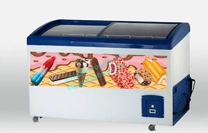 ICE CREAM DECALS SOFT SERVE FREEZER TREATS HAND SCOOPED DECOR WALLS WINDOWS CART - Picture 1 of 9