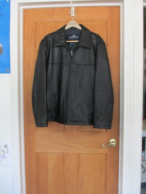 Men's Dockers Genuine Leather Jacket, Black, Full Zip, Quilt Lined Size X-LARGE - Image 1 of 4