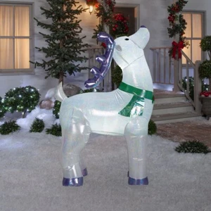 GEMMY CHRISTMAS Renna Iridescente Nuovi con etichette LED Gonfiabile Aria 6,5' R3 - Foto 1 di 7