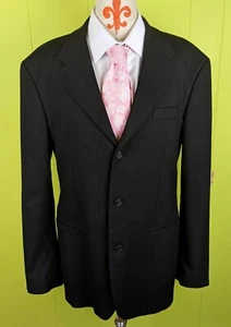 SISLEY Men Sz EU 54 Chest 42" Black Formal Career Blazer Jacket Stretch Romania - Picture 1 of 12