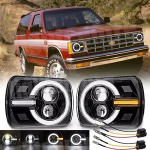 2PCS For 82-93 Chevy S10 Blazer GMC S15 7X6" 5X7" LED Headlights Halo DRL Hi-Lo - Bild 1 von 20