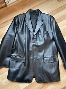 J. Ferrar Black Leather Blazer, Size Large! Beautiful! Make An Offer!