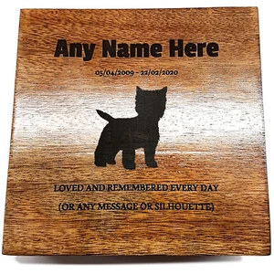 Urna para mascotas West Highland Terrier ""Westie"" cenizas caja para mascotas perro urna personalizada - Imagen 1 de 3