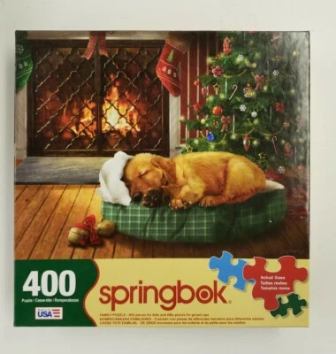 CHRISTMAS WISHES....FAMILY PUZZLES..LARGER PIECES...400 PIECE PUZZLE   DOG UNDER - Image 1 of 4