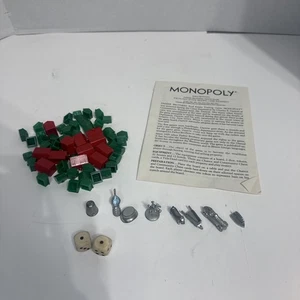 Vintage 1974 Monopoly Replacement Parts Pieces Original-Nice Manual Tokens Dice - Picture 1 of 8