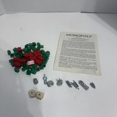 Vintage 1974 Monopoly Replacement Parts Pieces Original-Nice Manual Tokens Dice - Image 1 of 4