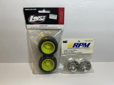 Losi LOS41008 BK Bar Front Rear Mounted Tires Yellow Wheels Mini-T Mini T 2.0 - Image 1 of 2
