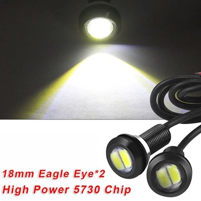 2pcs 9W 18mm White 5730 LED Bulbs for Car Motorcycle For DRL Backup Light - Image 1 of 4