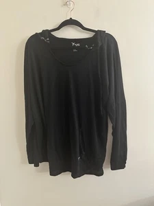 Old Navy Active Hoodie Womens XXL GO Dry Black Long Sleeve Athletic Top - Picture 1 of 2