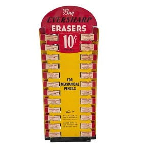 Vtg Eversharp Erasers For Mechanical Pencils Store Display w Erasers Advertising - Picture 1 of 11