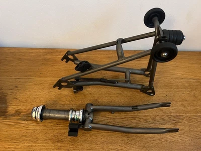 Brompton rear frame, front fork assembly -TITANIUM - Image 1 of 4