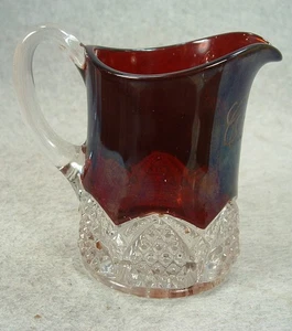 Antique 1922 EAPG Ruby Stained Creamer Button Arches Souvenir Celoron Park - Picture 1 of 3