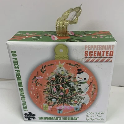 Peppermint Scented 50 Piece Snowman’s Holiday Puzzle Christmas Themed Puzzle - Image 1 of 4