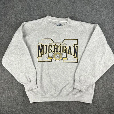Vintage 90s University of Michigan Crewneck Sweater Large Men’s Grey Pullover  - Image 1 of 4