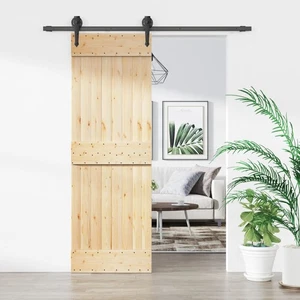Sliding Door with Hardware Set 70x210 cm Solid Wood Pine Interior Door Hom 03199 - Picture 1 of 10