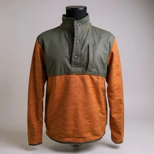 G. H. Bass & co Sweater Mens Med Rust 1/4 Snap Mock Neck Midweight Long Sleeve - Picture 1 of 6