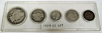 1904 P Barber Circulated Coin Mint Set in Whitman Case - Image 1 of 2