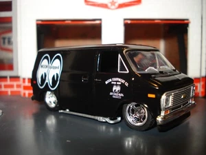 1971 71 CHEVROLET PANEL VAN LIMITED "MOONEYES" LOWERED BLACK 1/64 M2 - Picture 1 of 4