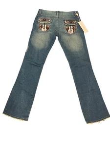 Fancy Collection Bootcut Womens Jeans Size 12 Blue Denim Western Embroidered Des - Picture 1 of 9