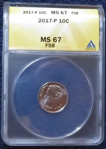 2017 P ANACS MS 67 FSB Roosevelt dime Business strike Blazing luster!! Cover