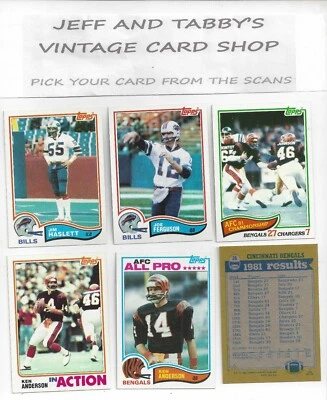 1982 TOPPS FOOTBALL 401 TO 528 / SEE DROP DOWN MENU FOR CARD YOU WILL RECEIVE - Image 1 of 4