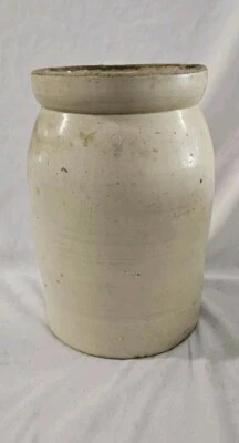 Antiguo cubo batidor de mantequilla de gres de 2 galones Foto 1 de 4