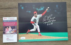 Foto firmada por Tom Browning JUEGO PERFECTO 8x10 autógrafo de los Rojos de Cincinnati - JSA auténtica - Imagen 1 de 1