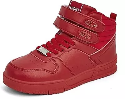 LUCKY STEP Mujer Talla 6 Rojo Top Alto Moda Tenis Cancha de Baloncesto Correa Foto 1 de 4