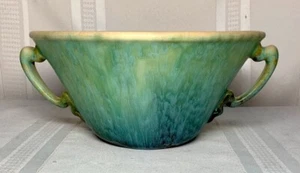 ROSEVILLE POTTERY, EARLAM DOUBLE HANDLED CENTERPIECE BOWL NICE GLAZE ARTS CRAFTS - Picture 1 of 7