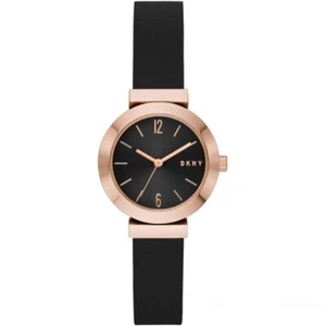 DKNY NY2996 Women's Stanhope Three-Hand Black Leather Watch - Picture 1 of 6