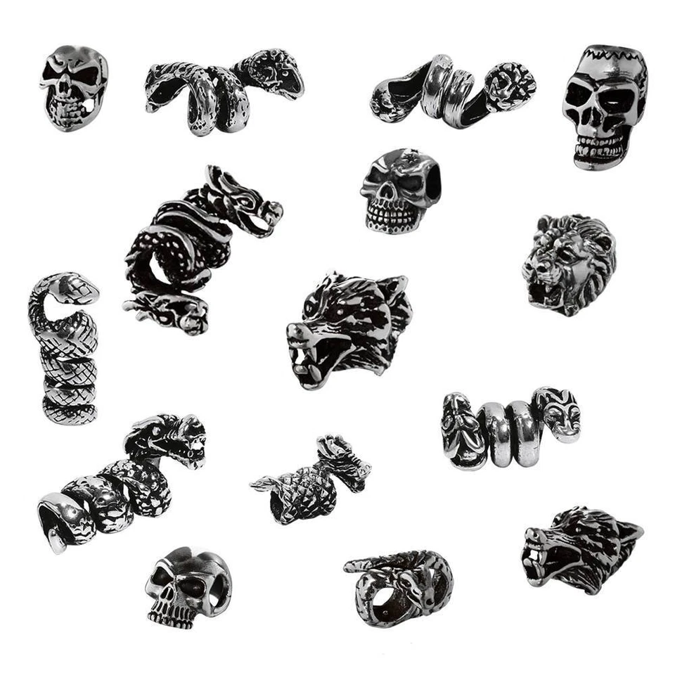 925 Sterlingsilber Keltische Gothic Bartperle Kettenperle Bartring Damen Herren - Bild 1 von 1