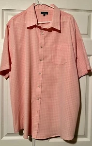 Croft & Barrow Herren 2XL rosa kariert Polyester Button Down Hemd Kurzarm Hemd - Bild 1 von 6