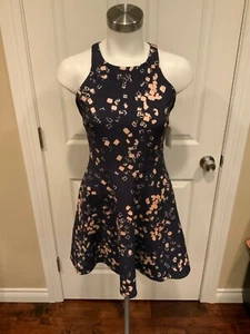 Elizabeth And James blaues Fit & Flare Kleid mit "Dash" Print, Größe 4 - Bild 1 von 9