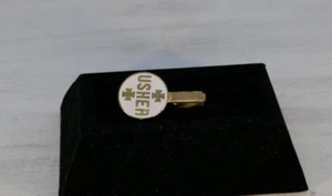 "Usher" Vintage Tie Bar Clip wedding church communion worship - Picture 1 of 8