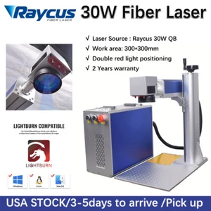 Raycus 30W Laser Fiber Marking Machine 300*300mm Field Lens EzCad2 Metal US - Picture 1 of 16