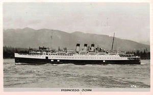 RPPC,S.S.Princess Joan,Triple-Stack Ocean Liner,Postcard,CPR Line,c.1930-50s - Bild 1 von 2