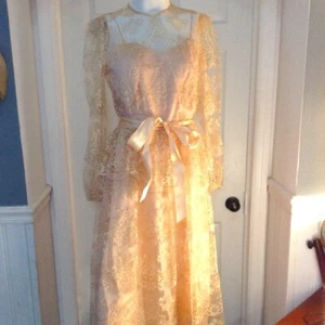 VINTAGE Jo Ed Sophisticates, Tea Length, Bridesmaid, Lace, Lined, Cinderella - Picture 1 of 6