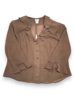 Blusa Dorby Vintage Transparente Volantes Espalda Abierta Retro Cottagecore Años 90 Romántica 16 Lg Foto 1 de 4