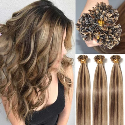 200 Strähnen Keratin Bonding Remy Echthaar Extensions Haarverlängerung 60CM Lang