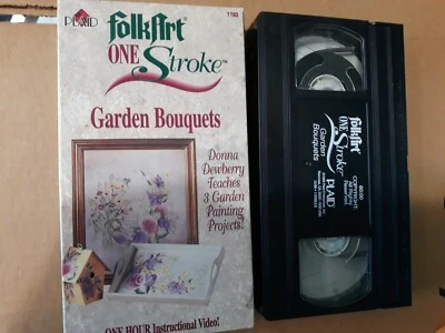 FOLK ART ONE STROKE~GARDEN  BOUQUETS - PLAID ENTERPRISES (2000 VHS) 1193 - Image 1 of 2