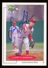1991 Cedar Rapids Reds LARRY LUEBBERS Signed Card autograph AUTO REDS CARDINALS