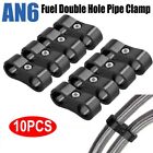 10PCS AN6 6AN AN -6 Nylon Braided Stainless Fuel Oil Line Hose Separator Clamp